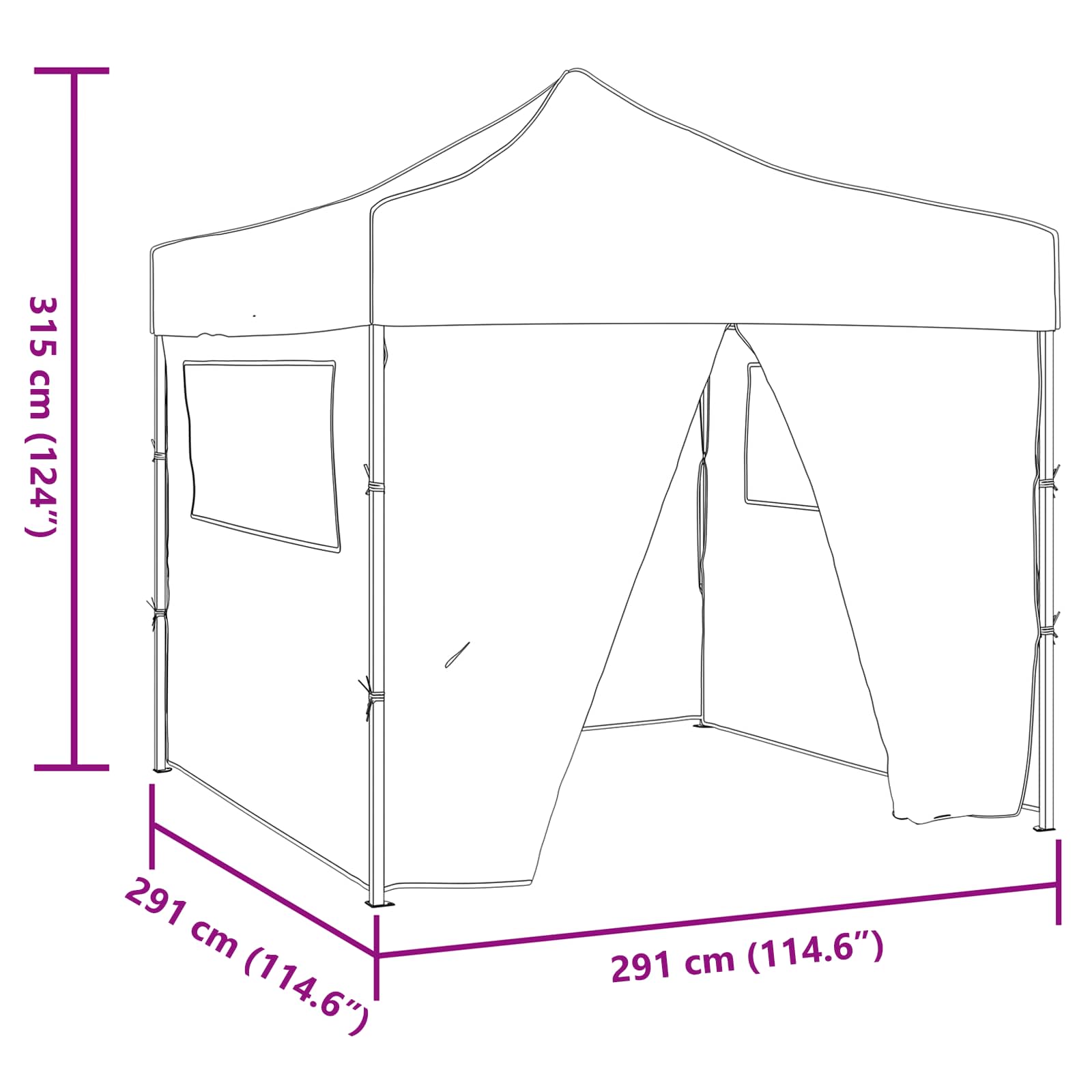 Partytent 291 X 291 X 315 Cm Oxford Stof Ja