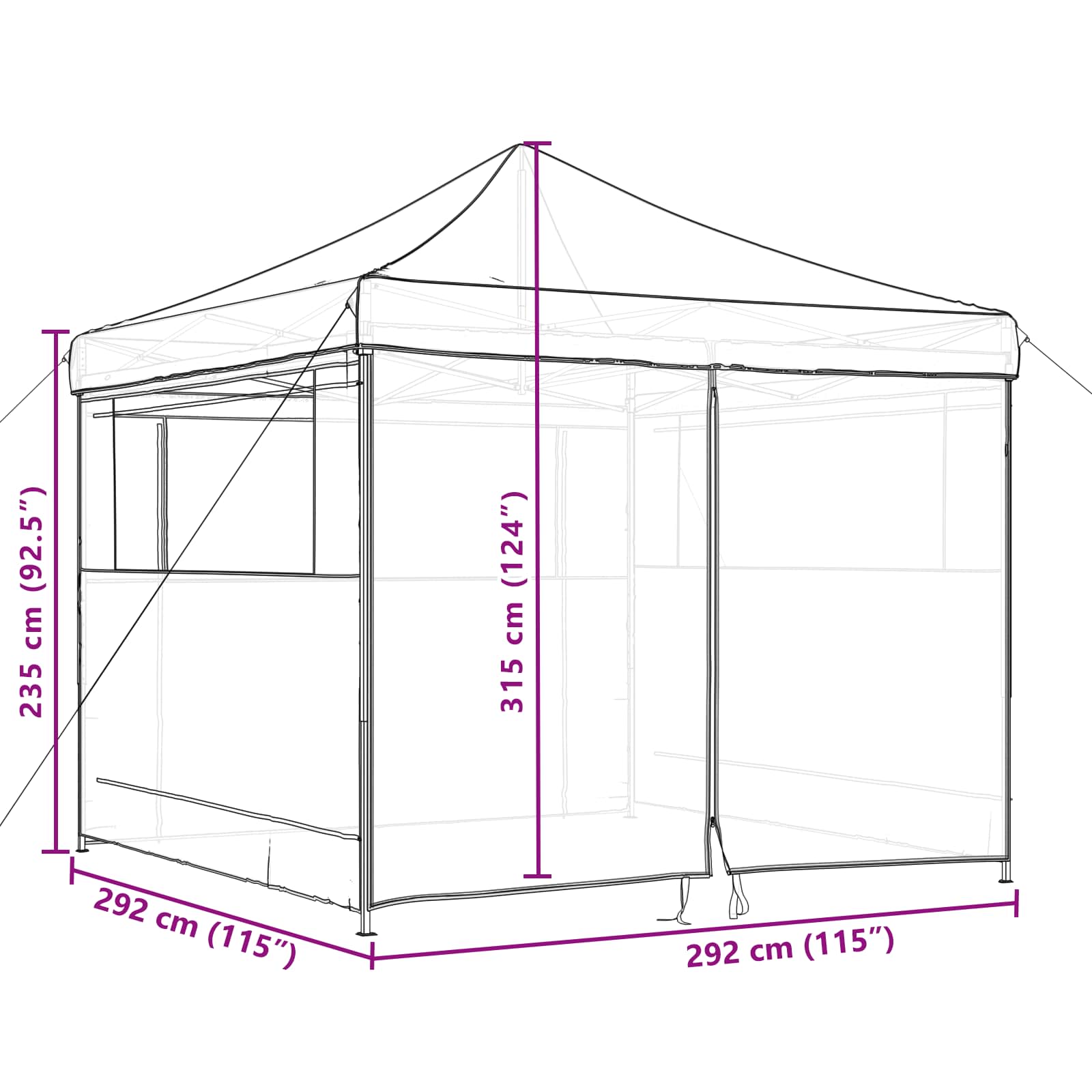 Partytent 292 X 292 X 315 Cm Oxford Stof Ja
