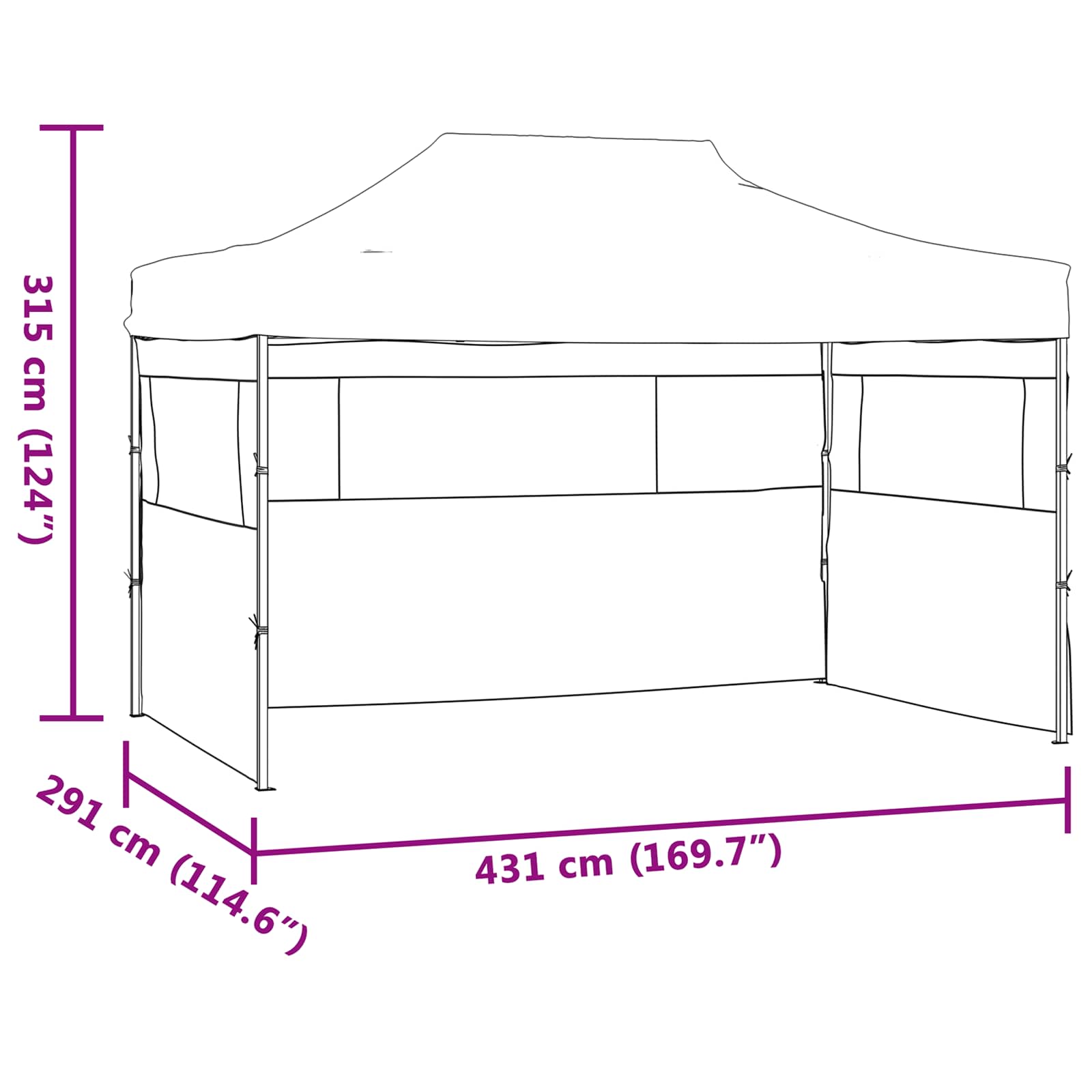 Partytent Crème 291 x 431 x 315 cm Oxford Stof