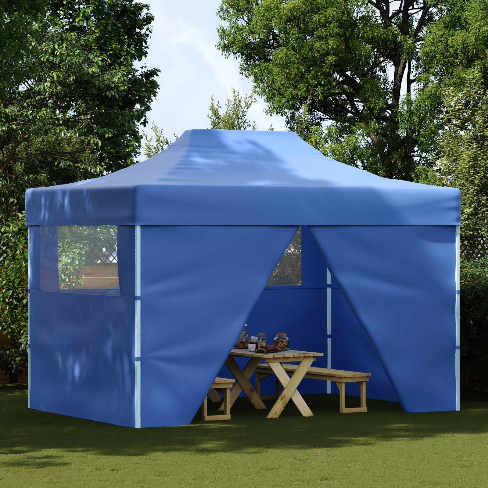 Partytent Blauw 291 x 431 x 315 cm Oxford Stof