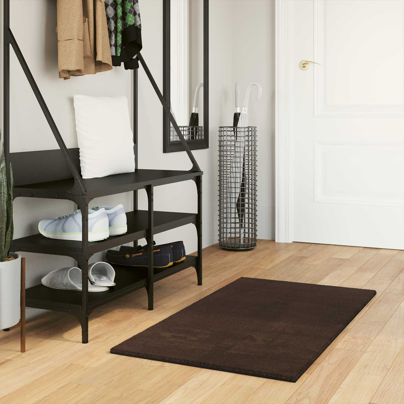 Medium pile zachte en wasbare tapijt HUARTE Bruin 60 x 110 cm