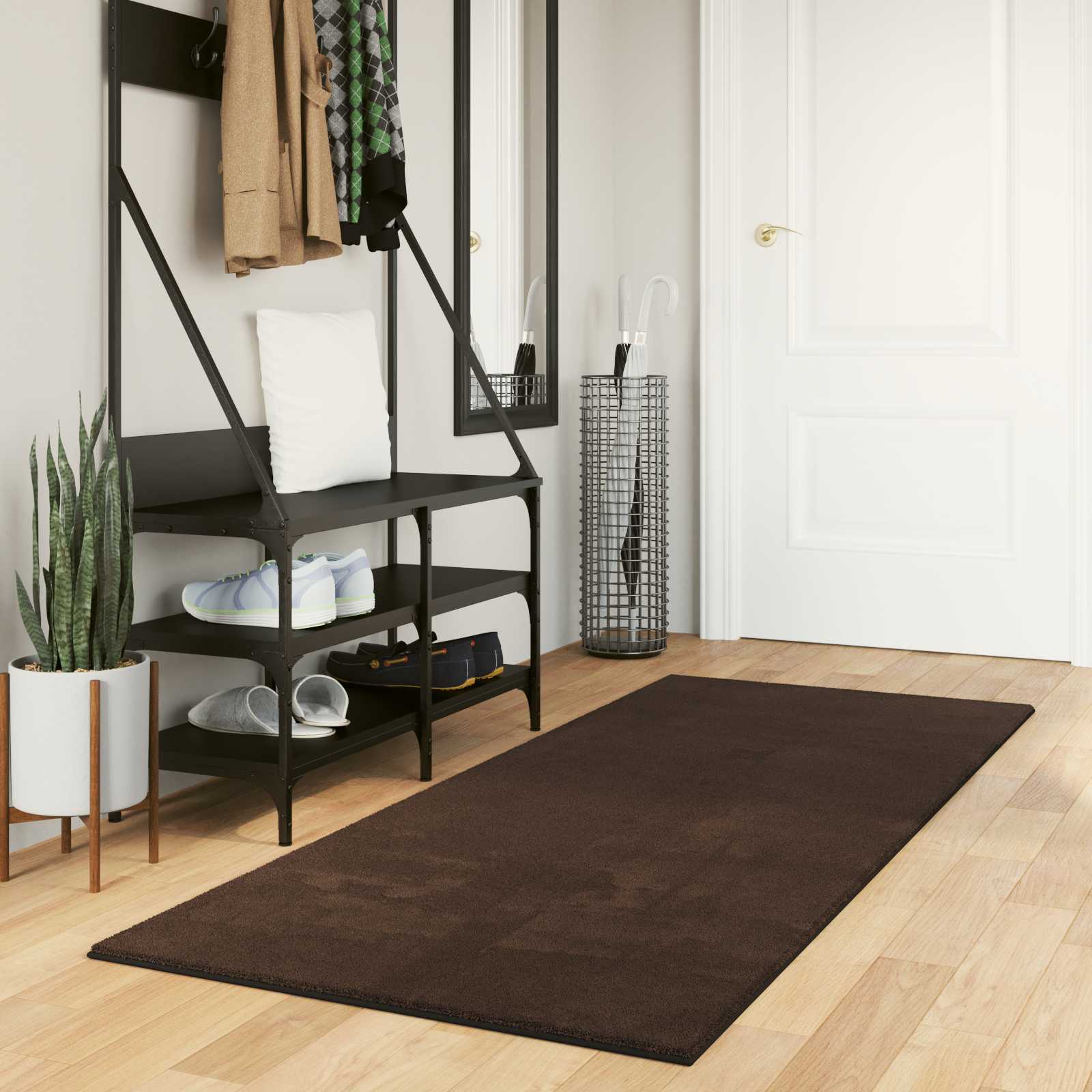 Medium pile zachte en wasbare tapijt HUARTE Bruin 200 x 80 cm