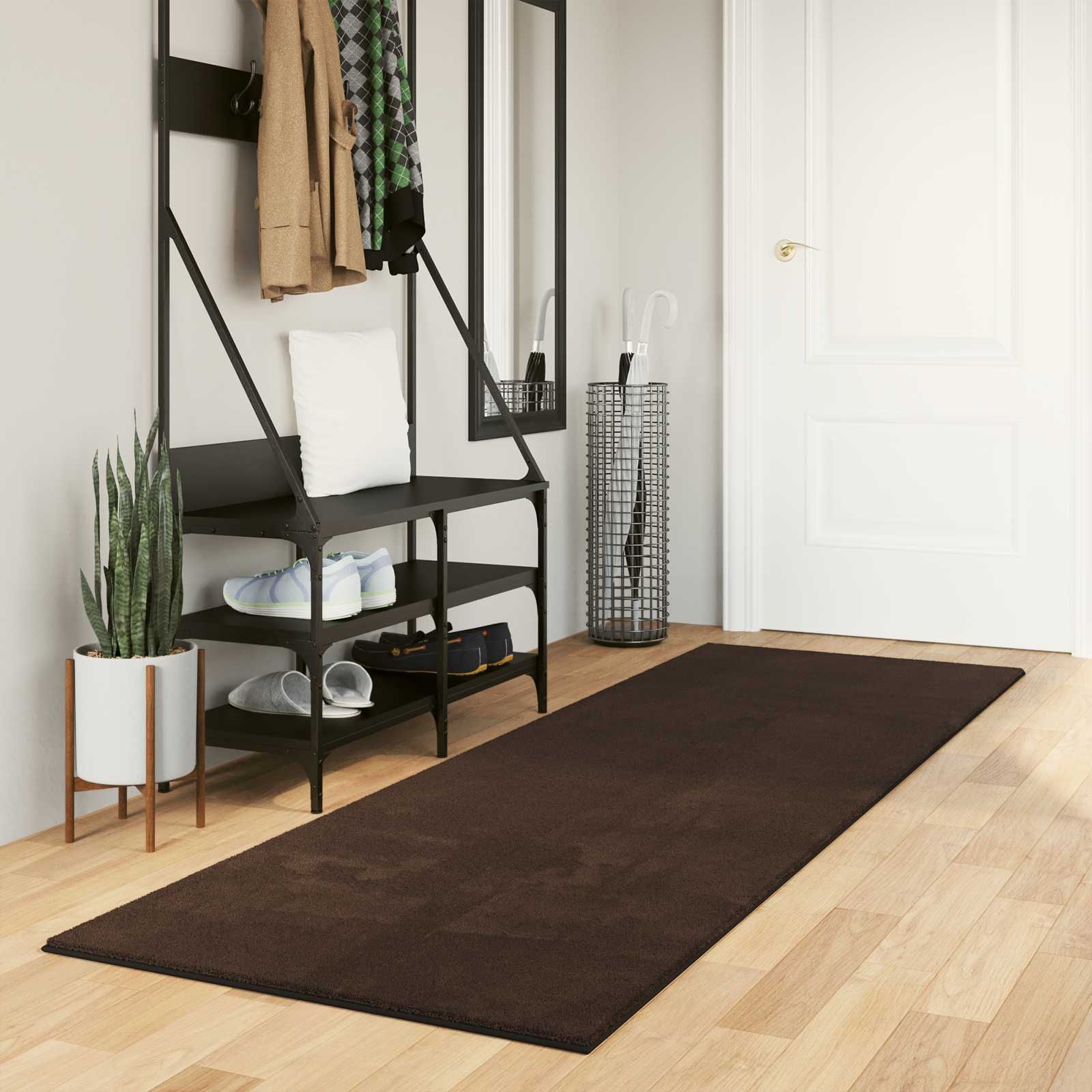 Medium pile zachte en wasbare tapijt HUARTE Bruin 250 x 80 cm