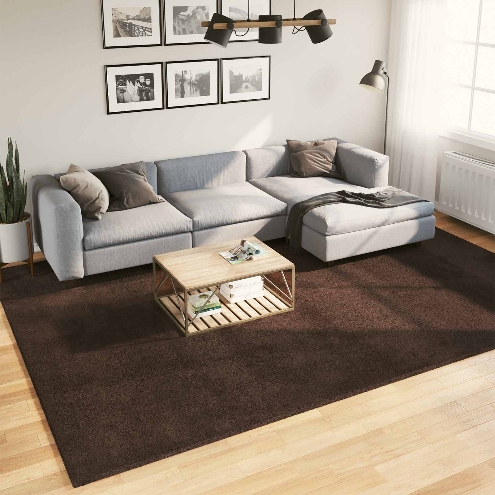 Medium pile zachte en wasbare tapijt HUARTE Bruin 340 x 240 cm