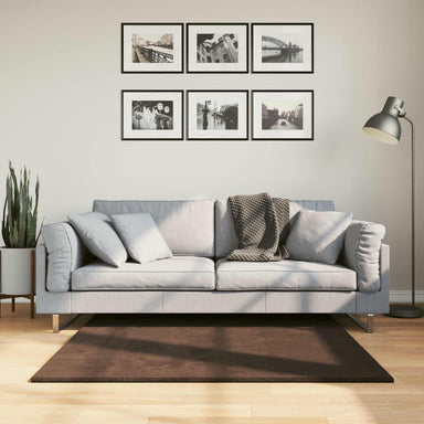 Medium pile zachte en wasbare tapijt HUARTE Bruin 120 x 120 cm