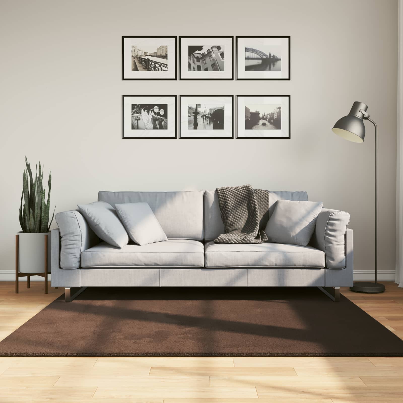 Medium pile zachte en wasbare tapijt HUARTE Bruin 160 x 160 cm