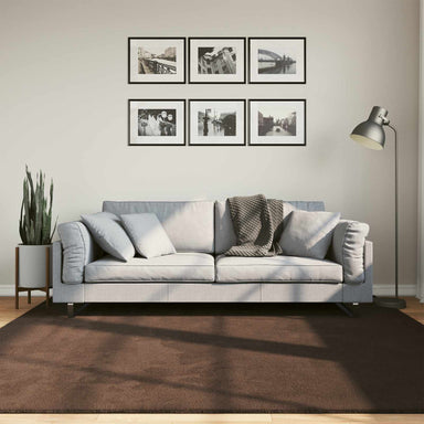 Medium pile zachte en wasbare tapijt HUARTE Bruin 200 x 200 cm