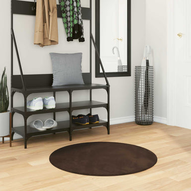 Medium pile zachte en wasbare tapijt HUARTE Bruin Ø 80 CM