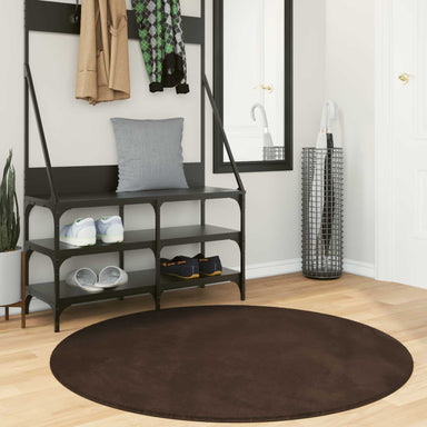 Medium pile zachte en wasbare tapijt HUARTE Bruin Ø 120 CM