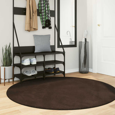 Medium pile zachte en wasbare tapijt HUARTE Bruin Ø 160 CM