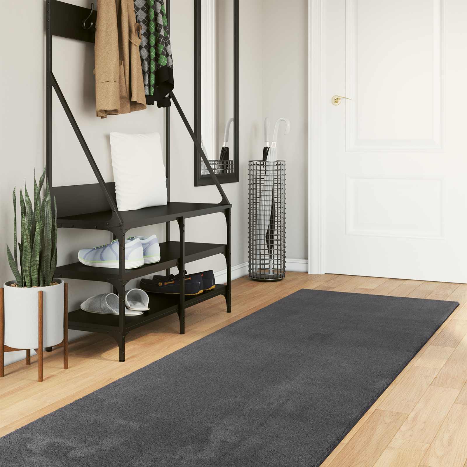 Medium pile zachte en wasbare tapijt HUARTE Antraciet Polyester