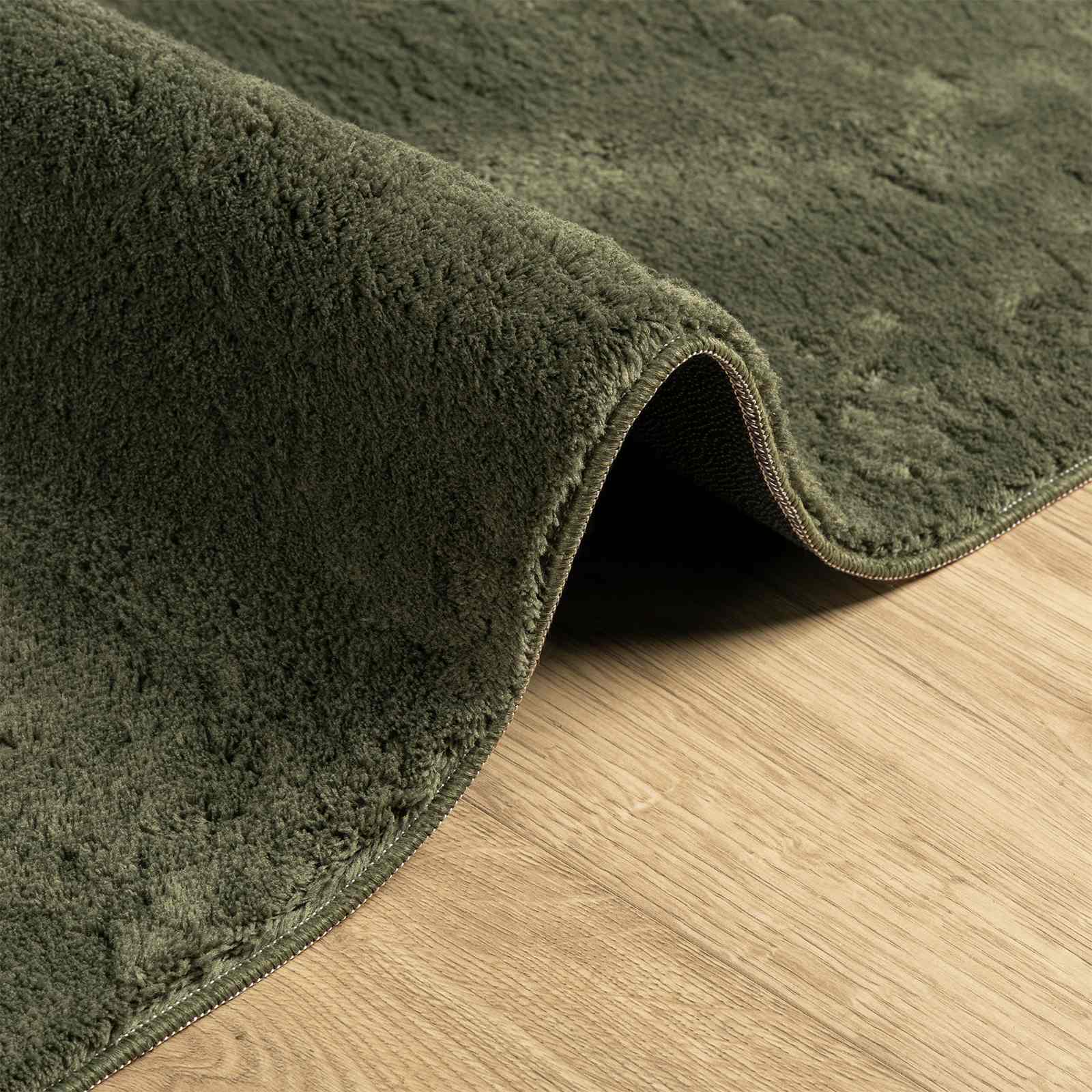 Medium pile zachte en wasbare tapijt HUARTE Bosgroen Polyester