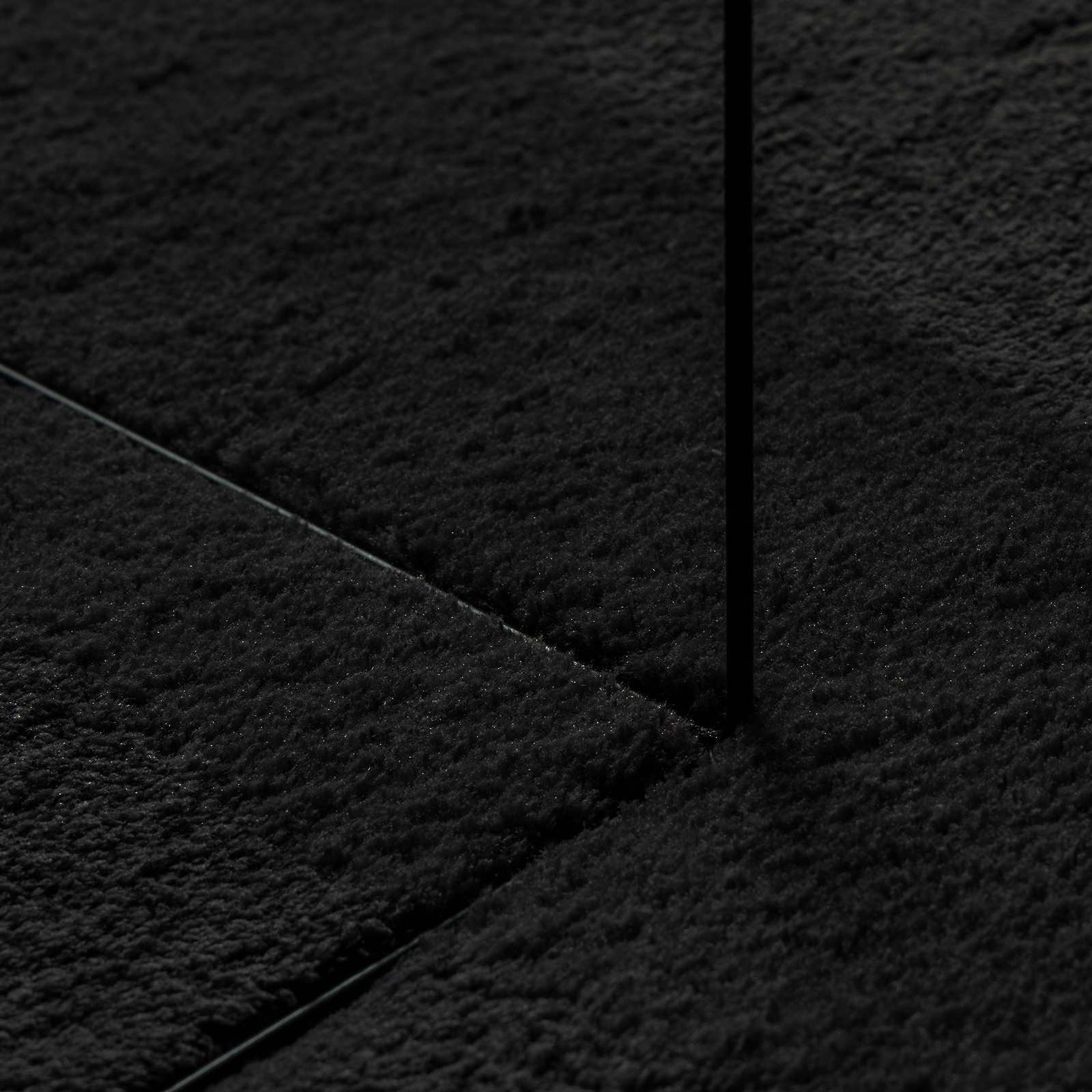 Medium pile zachte en wasbare tapijt HUARTE Zwart 1000 x 80 cm