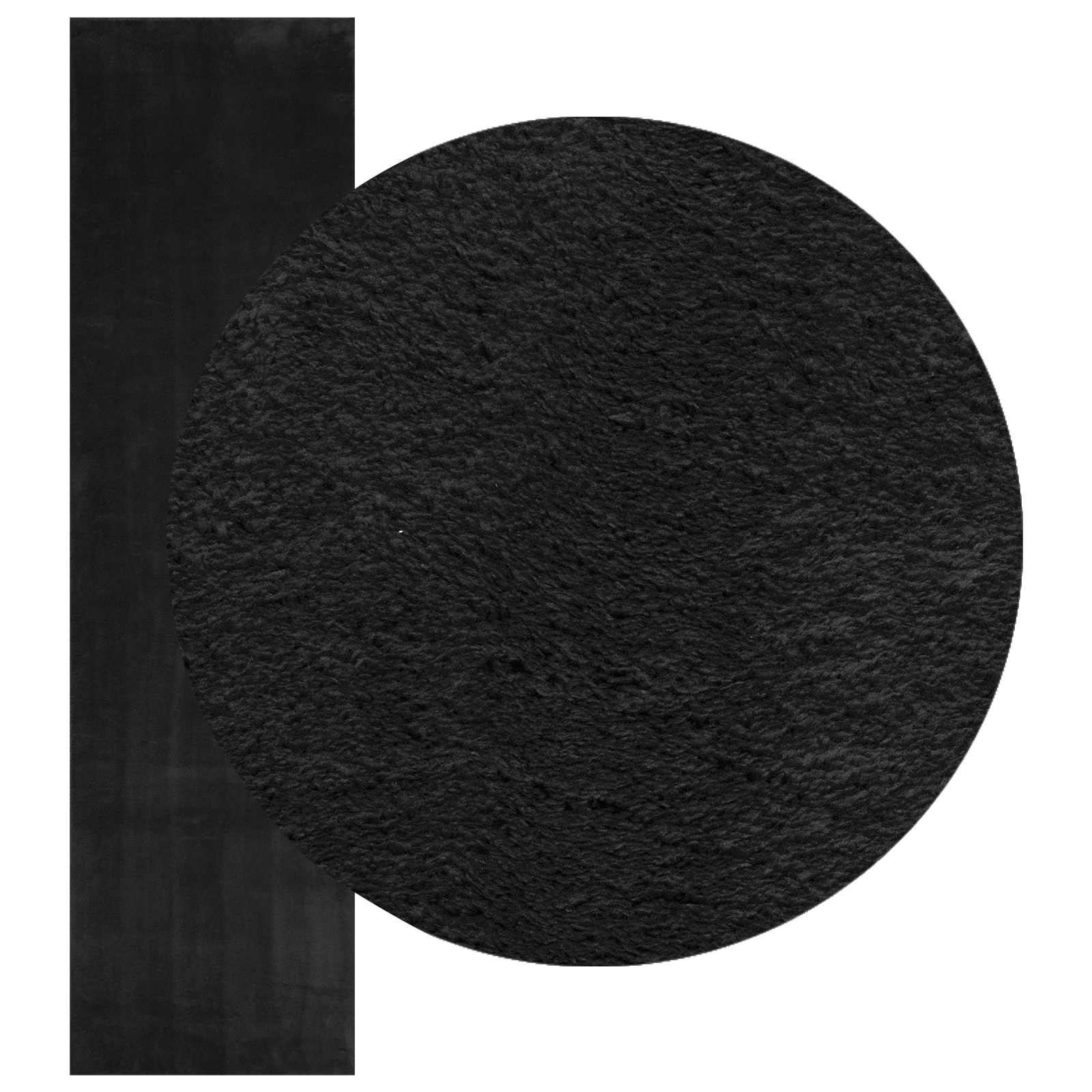 Medium pile zachte en wasbare tapijt HUARTE Zwart 1000 x 80 cm