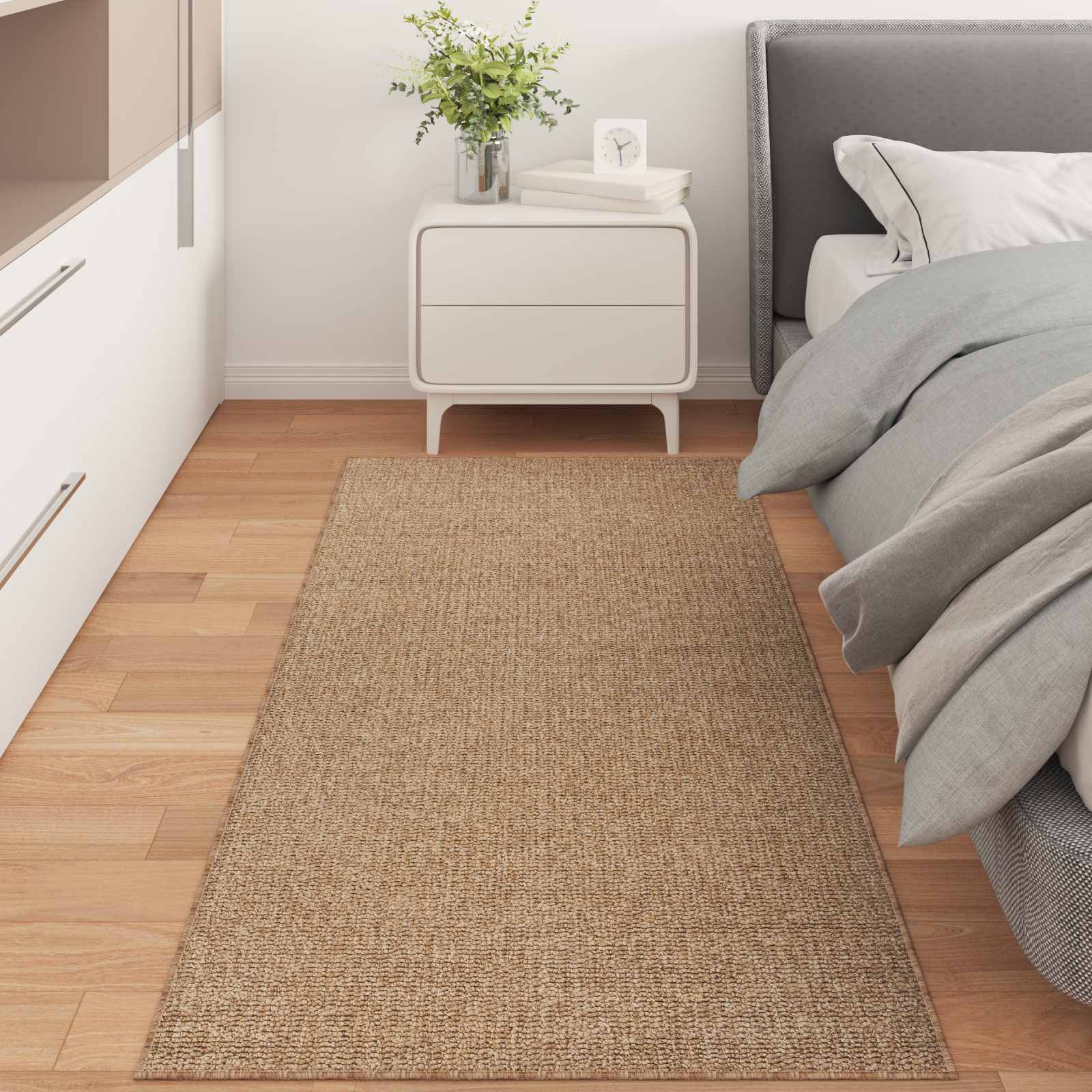 Vloerkleden Rechthoekig AGIRA Naturel 200 x 80 cm Polyester