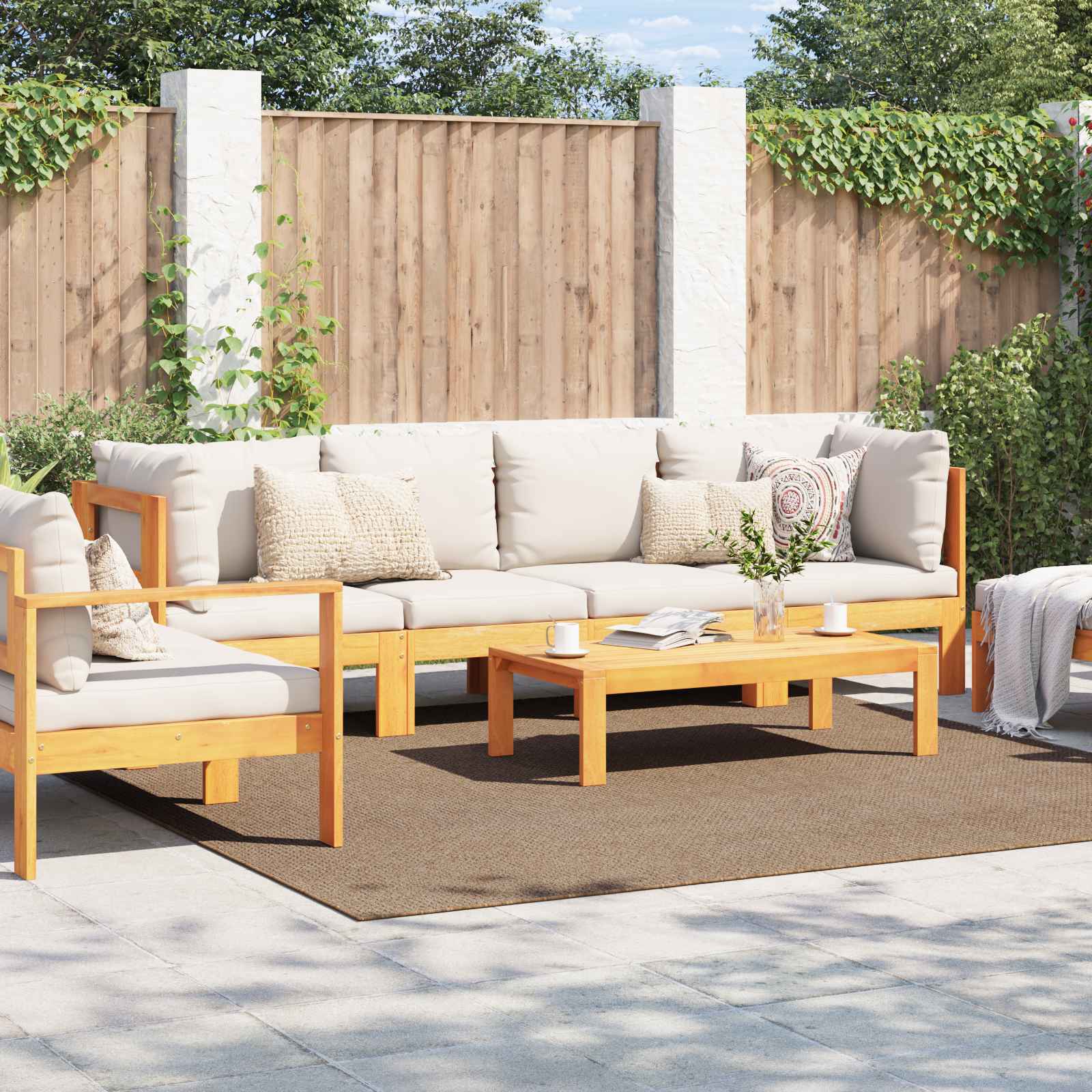 Vloerkleden Vierkant AGIRA Naturel 240 x 240 cm Polyester