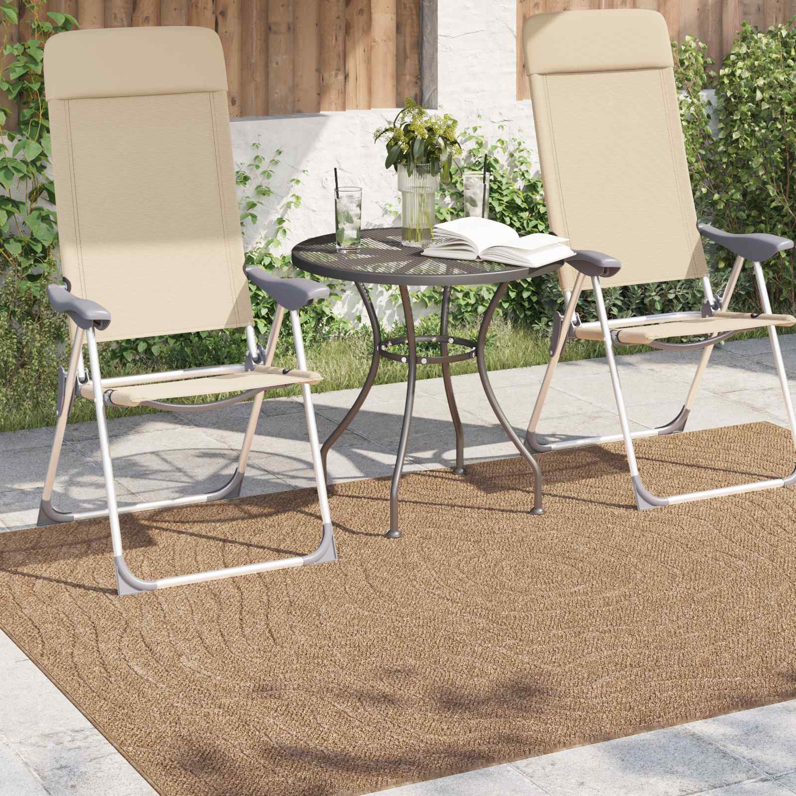 Vloerkleden Moiré AGIRA Naturel 200 x 140 cm Polyester