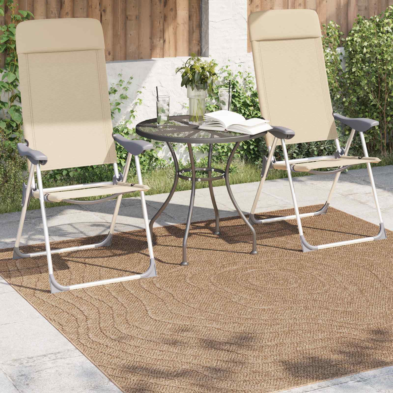 Vloerkleden Moiré Vierkant AGIRA Naturel 120 x 120 cm Polyester