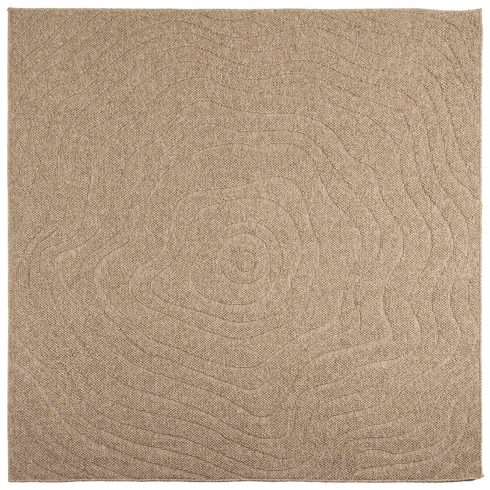 Vloerkleden Moiré Vierkant AGIRA Naturel 120 x 120 cm Polyester