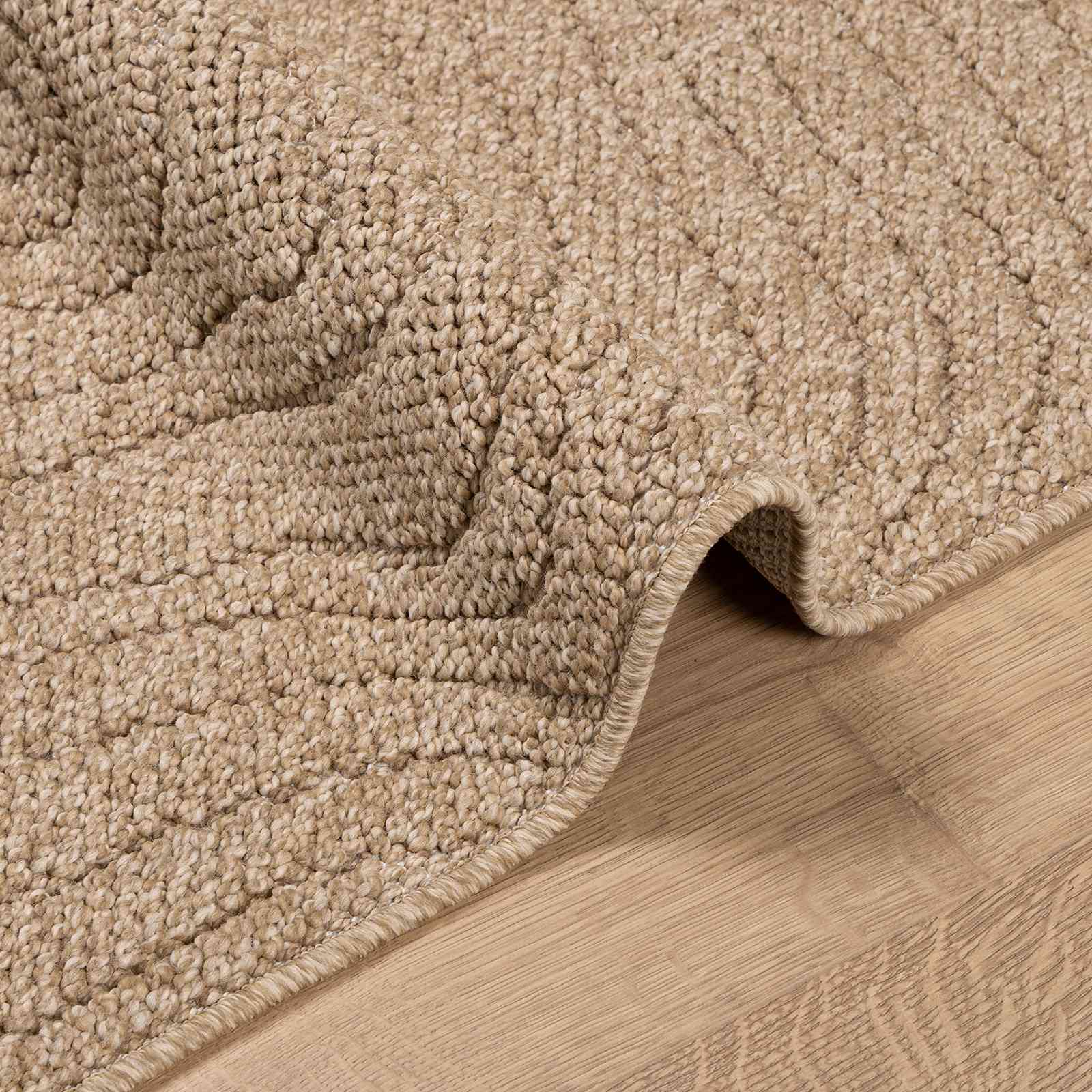 Vloerkleden Moiré Vierkant AGIRA Naturel 200 x 200 cm Polyester