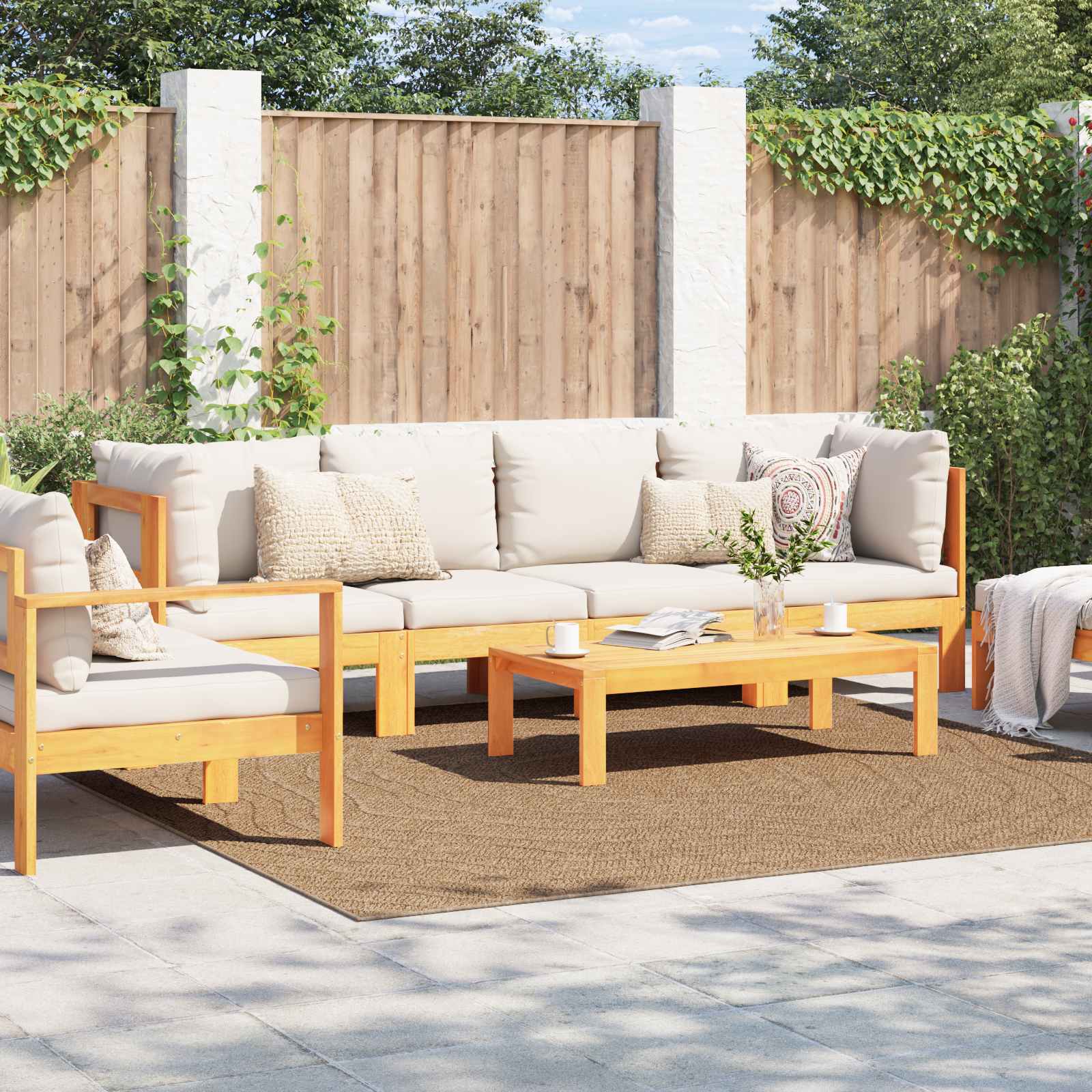 Vloerkleden Moiré Vierkant AGIRA Naturel 240 x 240 cm Polyester