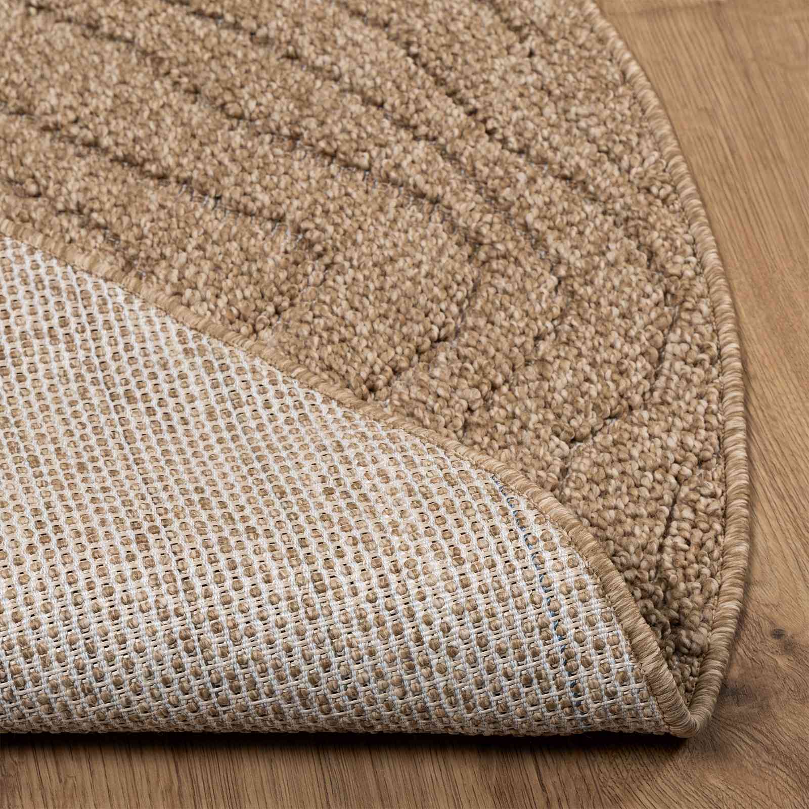 Vloerkleden Rond Moiré AGIRA Naturel Ø 120 CM Polyester