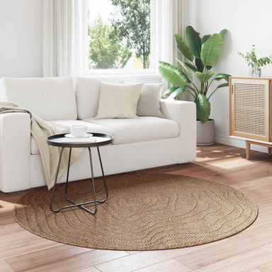 Vloerkleden Rond Moiré AGIRA Naturel Ø 120 CM Polyester