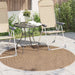 Vloerkleden Rond Moiré AGIRA Naturel Ø 160 CM Polyester