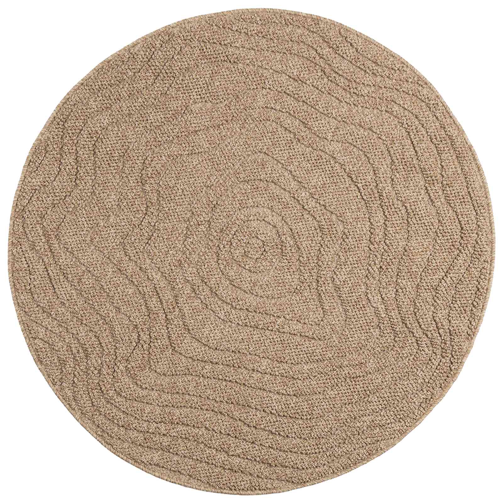 Vloerkleden Rond Moiré AGIRA Naturel Ø 160 CM Polyester