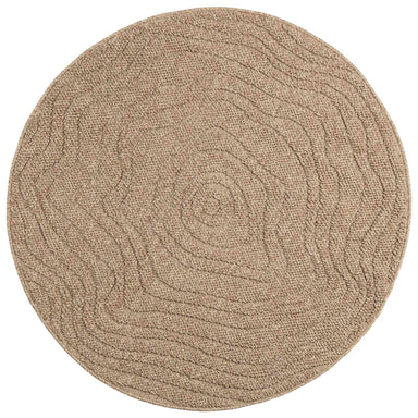 Vloerkleden Rond Moiré AGIRA Naturel Ø 160 CM Polyester