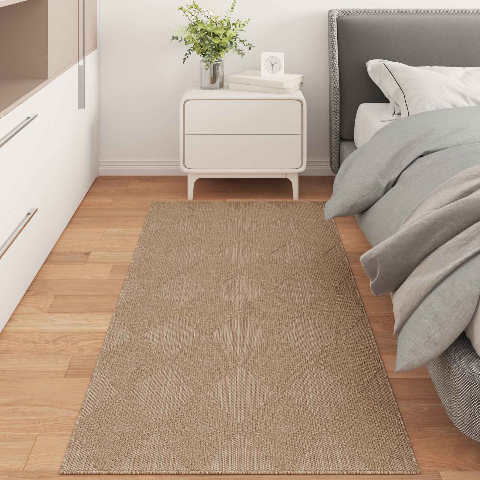 Vloerkleden Rechthoekig AGIRA Naturel 150 x 80 cm Polyester
