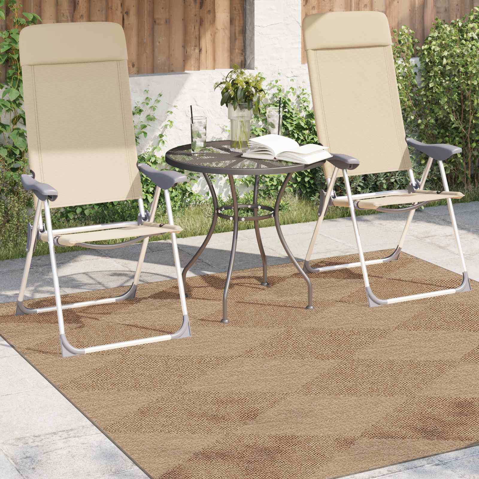 Vloerkleden Vierkant AGIRA Naturel 200 x 200 cm Polyester