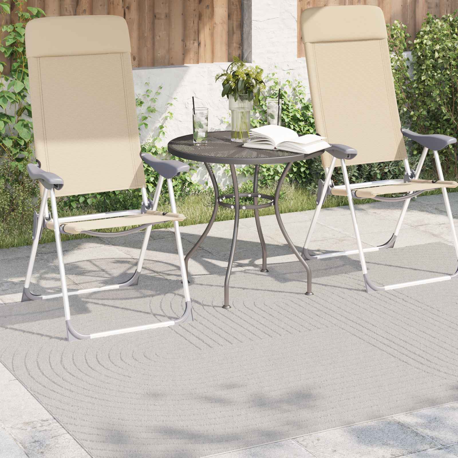 Vloerkleden Rechthoekig PALMERAS Crème 170 x 120 cm Polyester