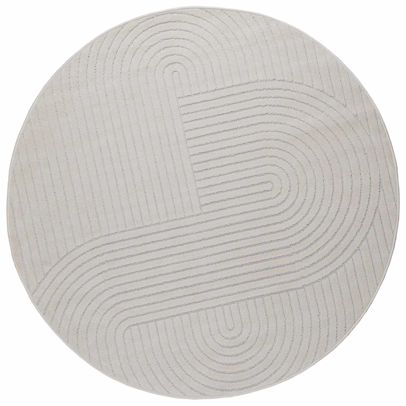 Vloerkleden Rond PALMERAS Crème Ø 120 CM Polyester