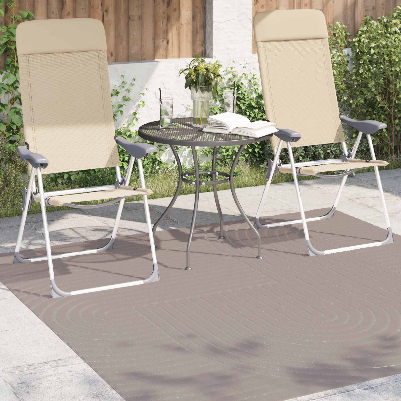 Vloerkleden Vierkant PALMERAS Beige 120 x 120 cm Polyester