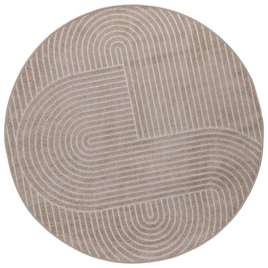 Vloerkleden Rond PALMERAS Beige Ø 120 CM Polyester
