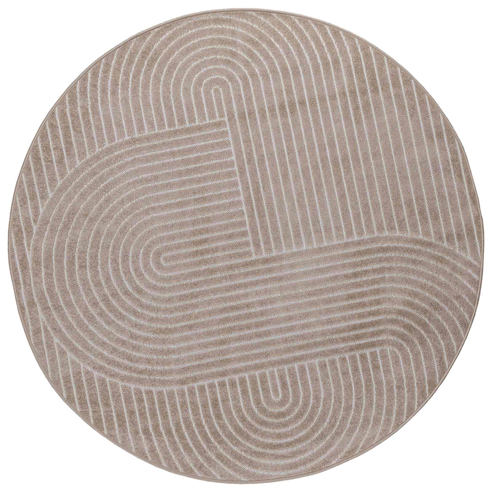 Vloerkleden Rond PALMERAS Beige Ø 200 CM Polyester