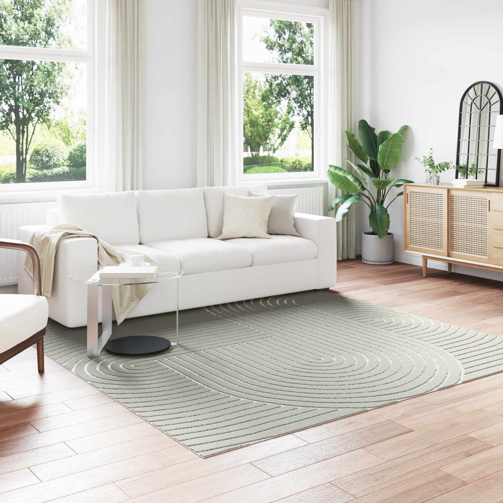 Vloerkleden Vierkant PALMERAS Groen 240 x 240 cm Polyester