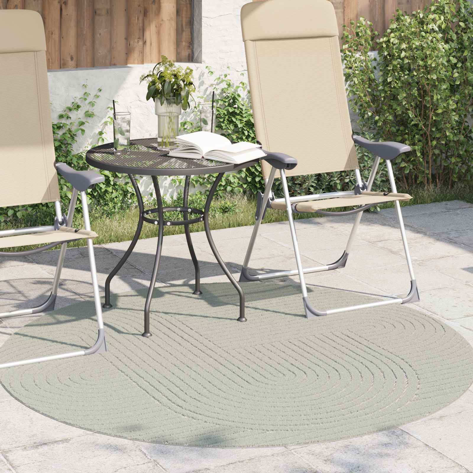 Vloerkleden Rond PALMERAS Groen Ø 120 CM Polyester