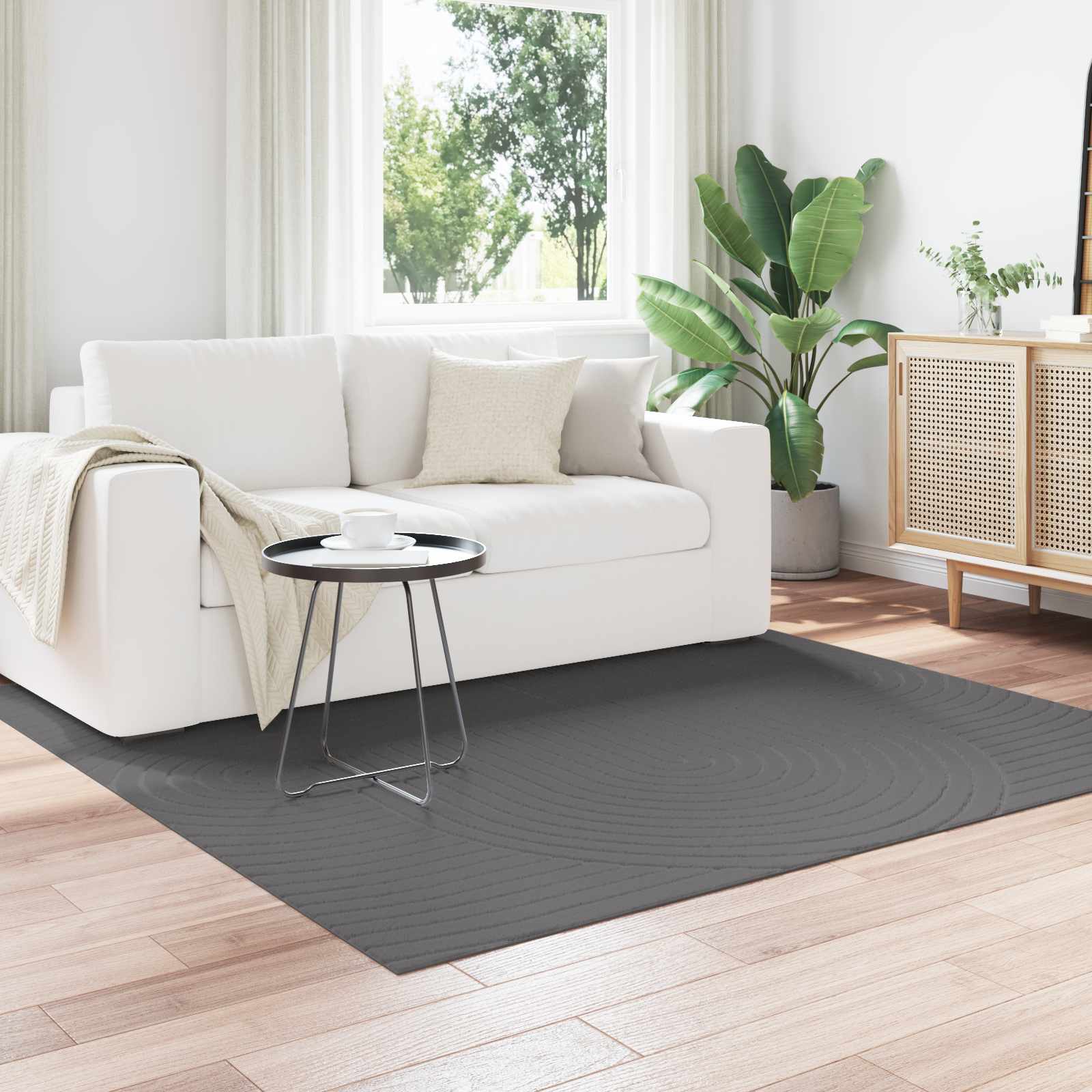 Vloerkleden Vierkant PALMERAS Antraciet 200 x 200 cm Polyester