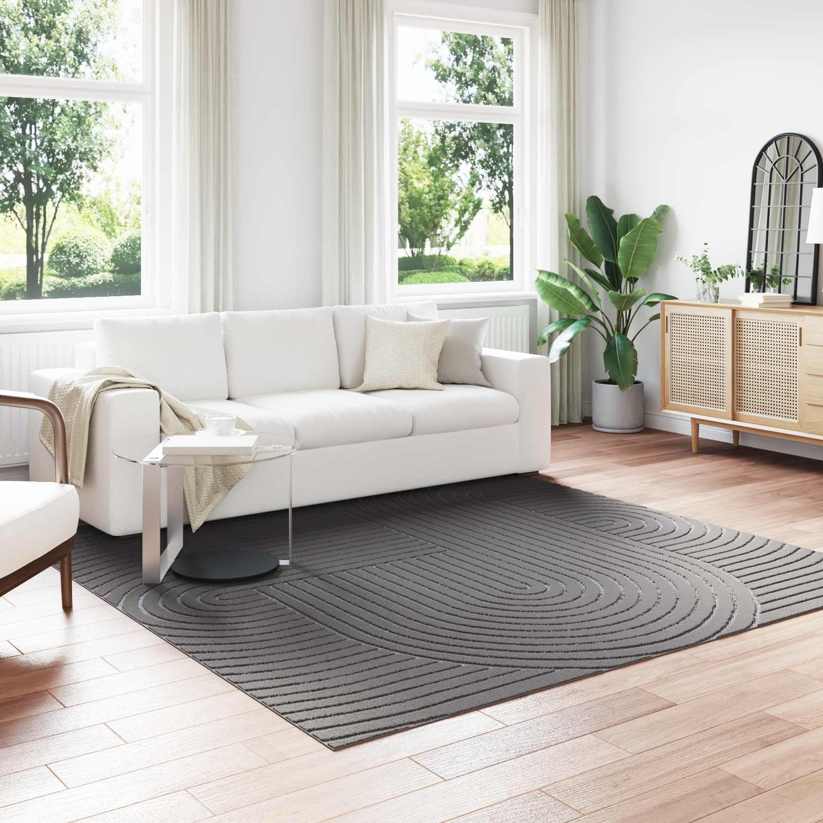 Vloerkleden Vierkant PALMERAS Antraciet 240 x 240 cm Polyester