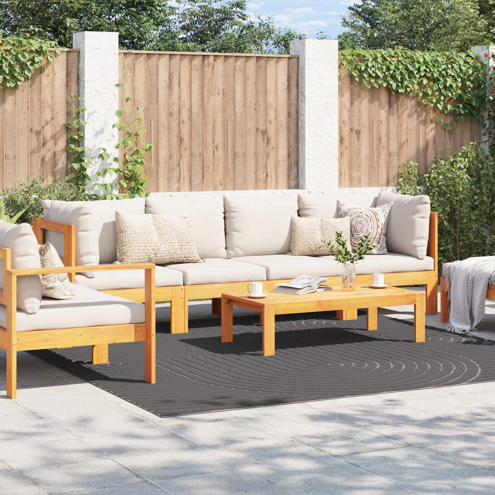 Vloerkleden Vierkant PALMERAS Antraciet 240 x 240 cm Polyester