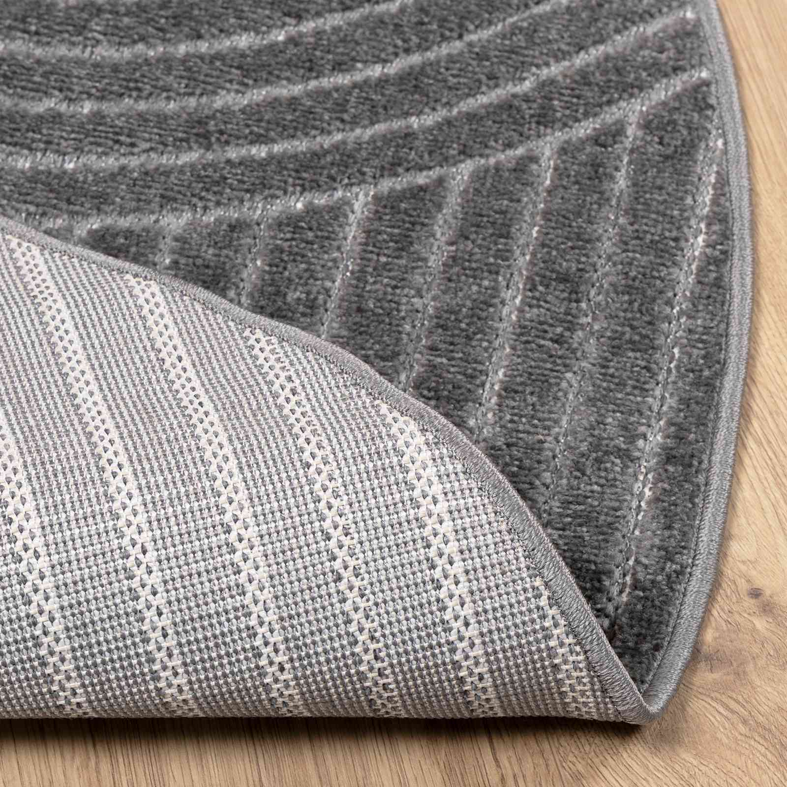 Vloerkleden Rond PALMERAS Antraciet Ø 120 CM Polyester