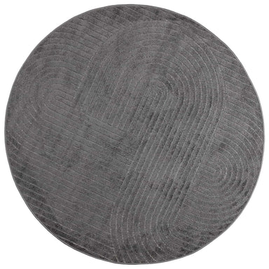 Vloerkleden Rond PALMERAS Antraciet Ø 160 CM Polyester