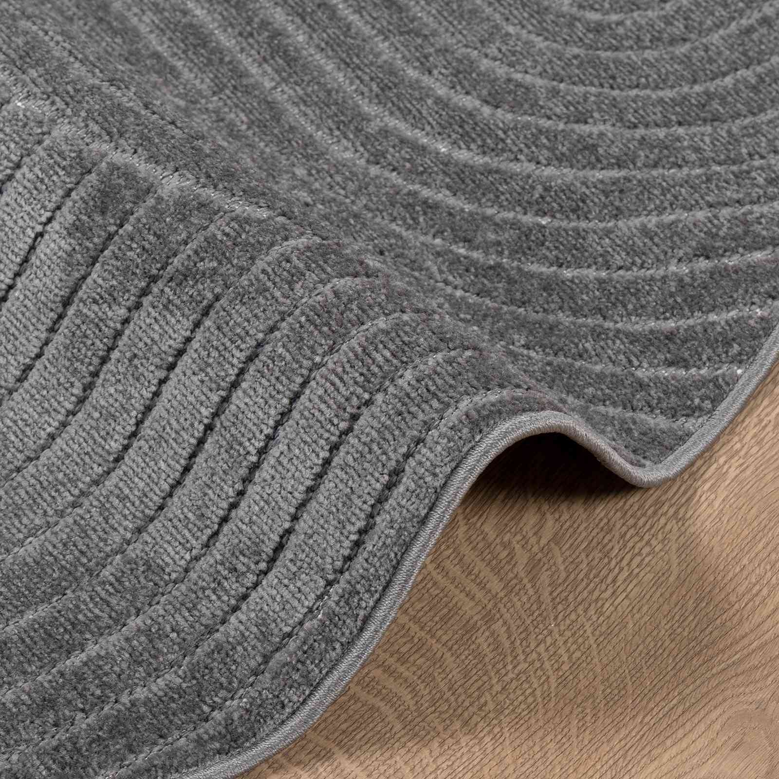 Vloerkleden Rond PALMERAS Antraciet Ø 200 CM Polyester