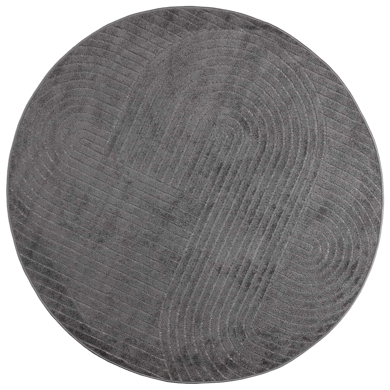 Vloerkleden Rond PALMERAS Antraciet Ø 200 CM Polyester