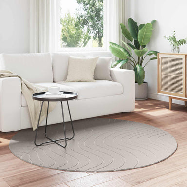 Vloerkleden Rond PALMERAS Crème Ø 120 CM Polyester