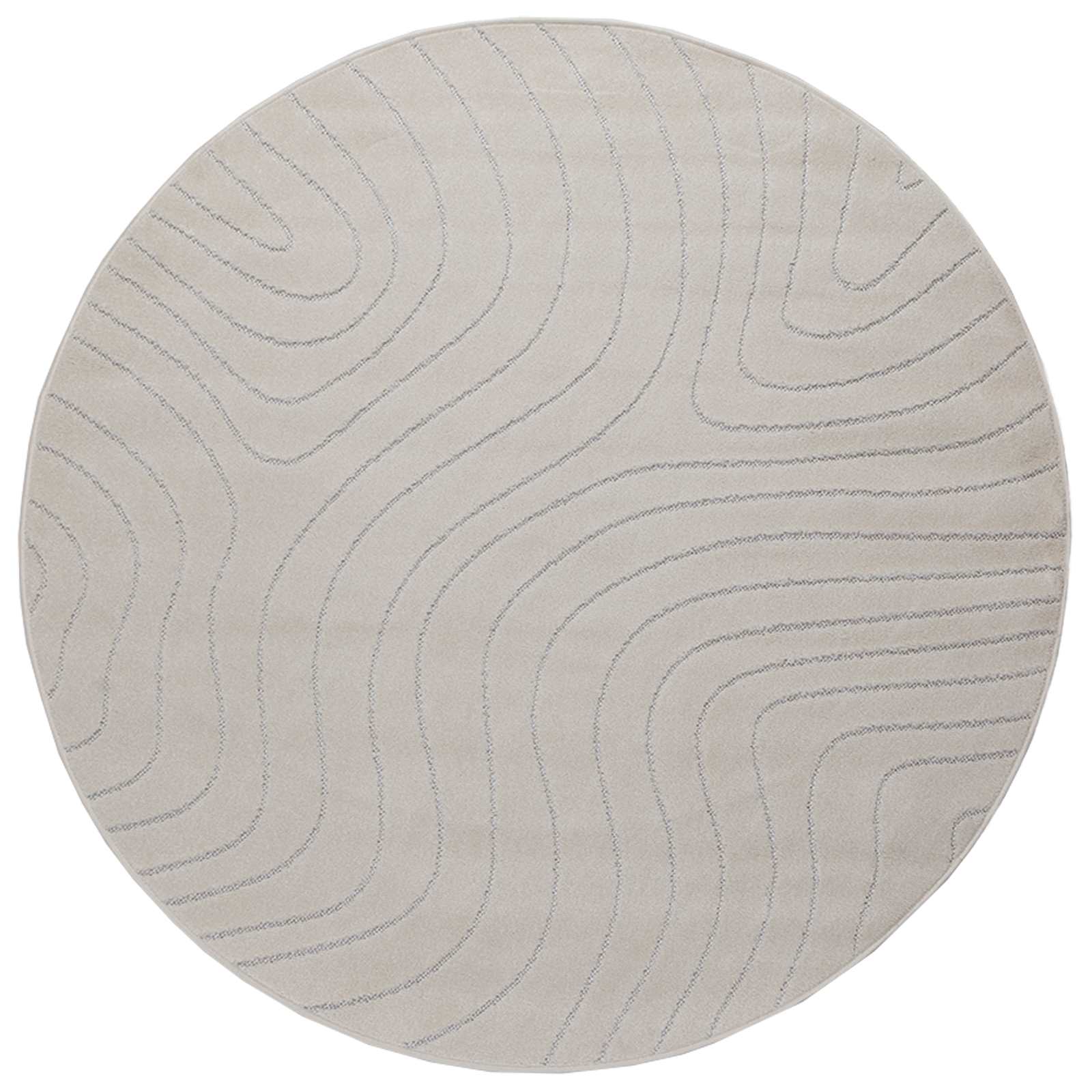 Vloerkleden Rond PALMERAS Crème Ø 200 CM Polyester