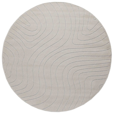 Vloerkleden Rond PALMERAS Crème Ø 200 CM Polyester