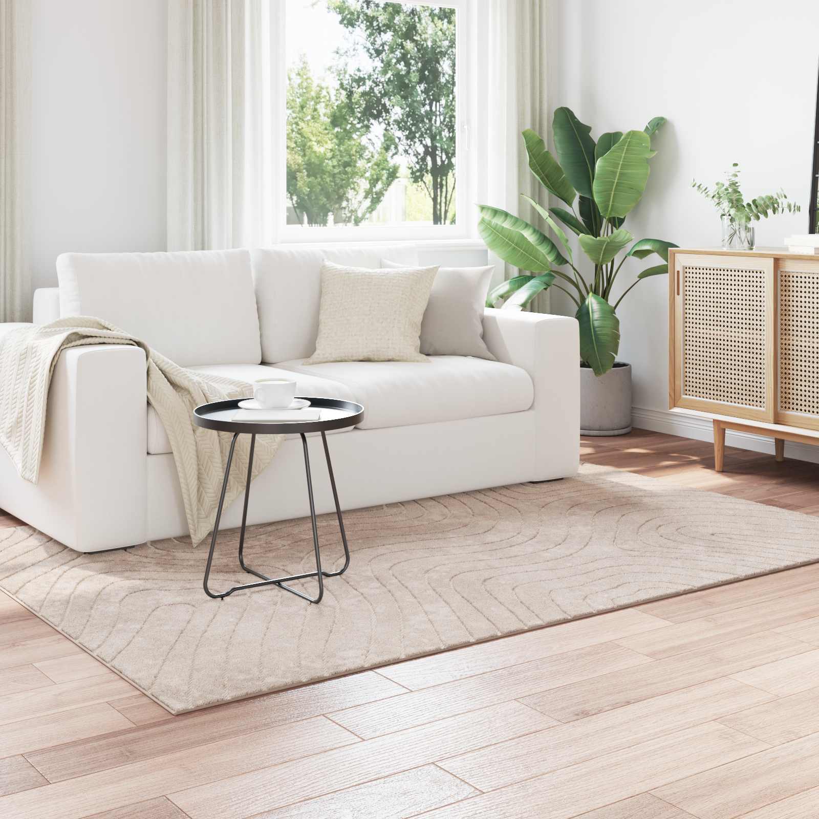Vloerkleden Rechthoekig PALMERAS Beige 140 x 200 cm Polyester